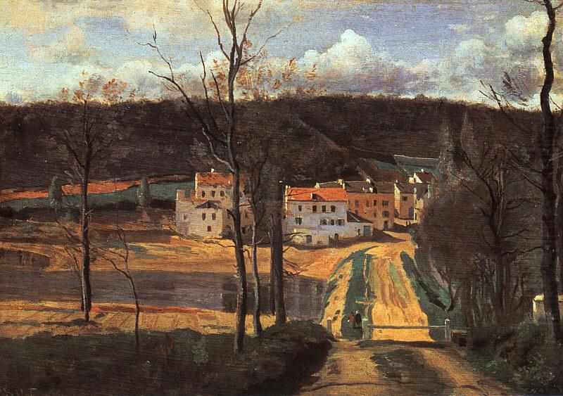 Ville d'Avray The Pond and the Cabassud House,  Jean Baptiste Camille  Corot